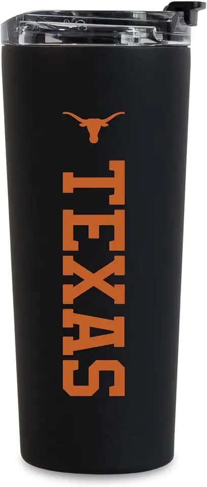 Rico Industries NCAA 24oz Stainless Steel Tumbler with Lid and Dual Functioning Lid (Sip or Use Straw)
