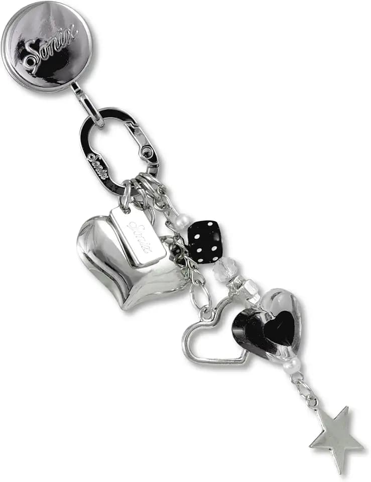 Sonix Phone Charm with Adhesive Hook | Smartphone Charm Hook with Carabiner Ring and Unique Charms