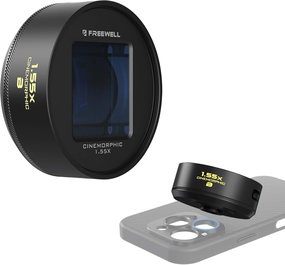 Freewell 1.55x Blue Anamorphic Lens für 17mm Mount iPhone und Samsung