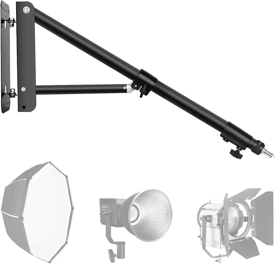 EMART Ring Light Wall Mount Boom Arm, Adjustable 71in/180cm Overhead Stand