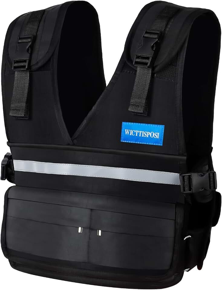 Adjustable Washable Weighted Vest for Women Men, Flexible Cushioning & 4-Layer Breathable Fabric, V-Neck for Walking, Running & Strength Training