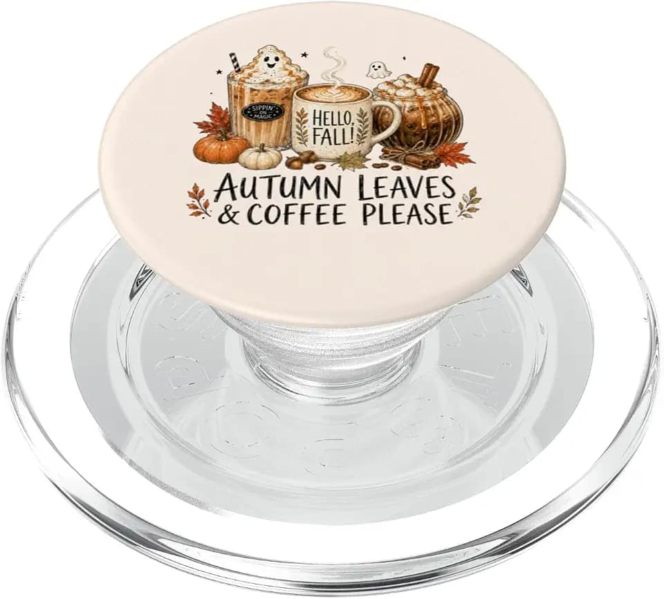 Hallo Herbst, Herbst, Blätter, Kaffee, Bitte, Kürbiszeit PopSockets PopGrip für MagSafe