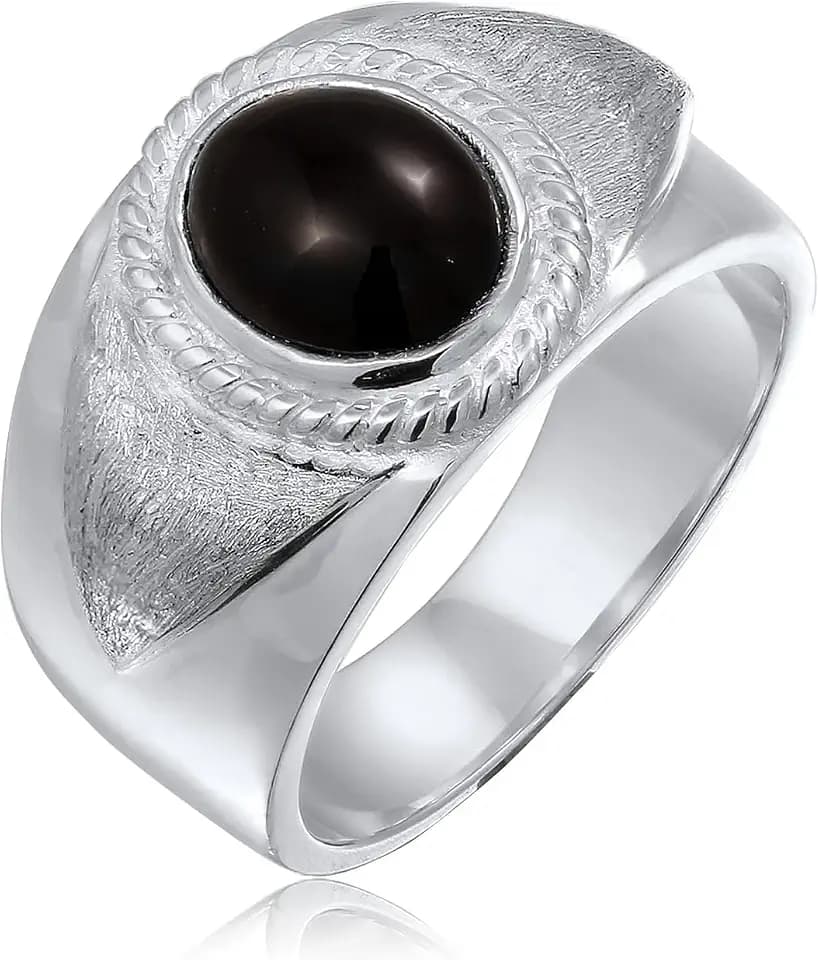 Kuzzoi Siegelring Herrenring mit Onyx (10 mm) Ste925 Silber poliert