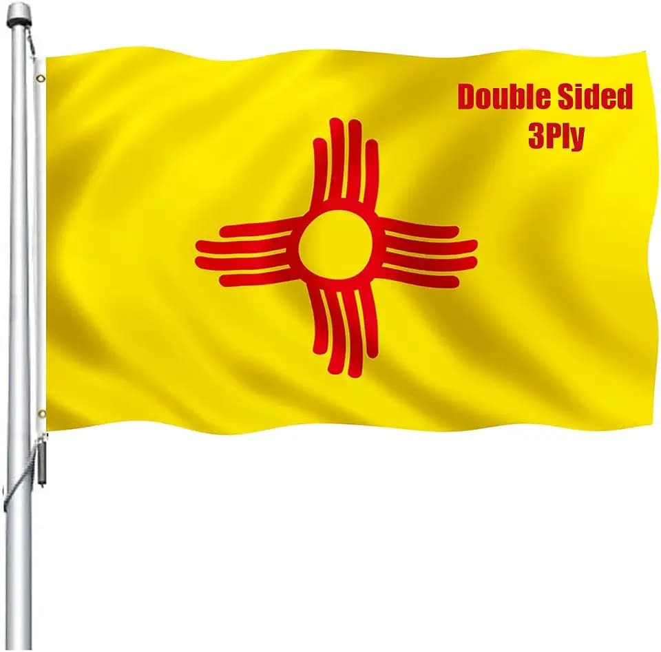 New Mexico Flag 3x5 Outdoor Double Sided - Heavy Duty Polyester New Mexico NM State Flags Long Lasting with 2 Brass Grommets 3 X 5 Ft