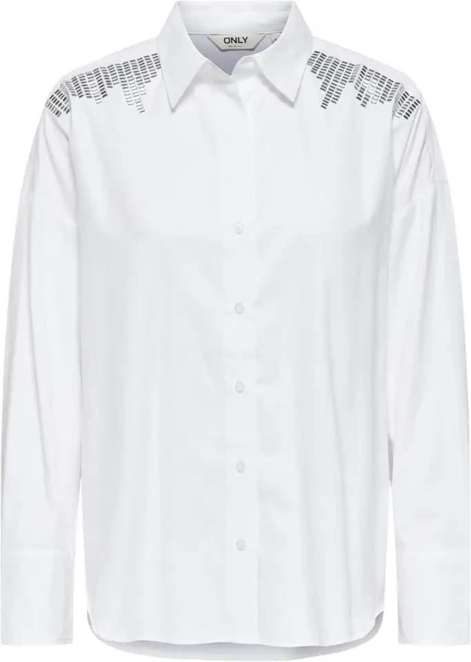 ONLY Damen Onloregon Leana Life Ls Embeli Shirt WVN