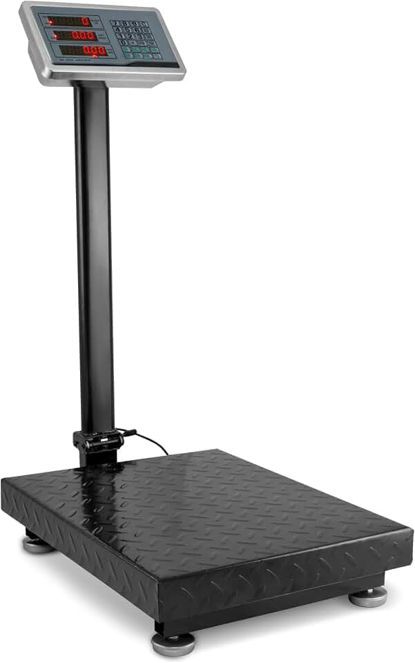 Industrial Scale, Shipping, Packages, Platform, Black, 600 LB