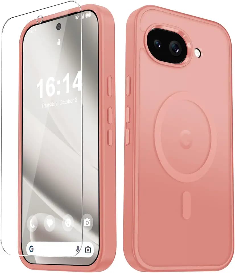 for Google Pixel 10a Case, Matte Magnetic Phone Cover, Pink