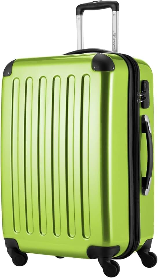 Hauptstadtkoffer Alex - Erweiterbarer Hartschalenkoffer 65 cm (74 L) mit Zahlenschloss - robuster Trolley-Reisekoffer mit 4 Doppelrollen, Apfelgrün
