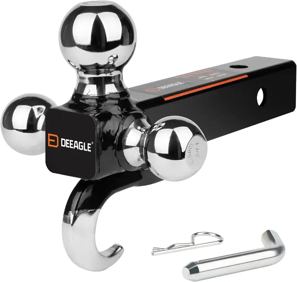 DEEAGLE 3 Ball Hitch with Hook, Fit 2” Hitch Receiver