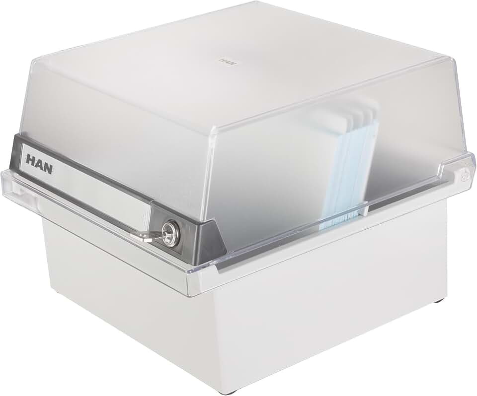 HAN 1x Karteikasten SPECIAL EDITION lichtgrau DIN A5 800 Karten Gummifüße