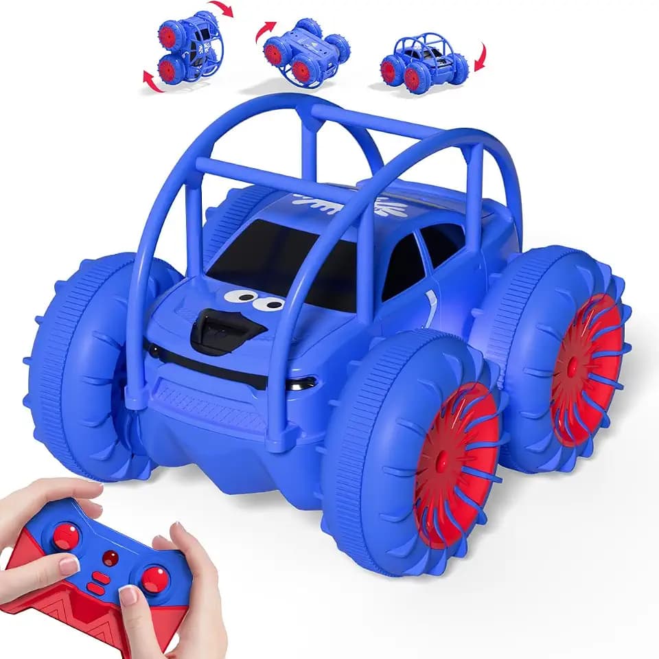 ifollower Direktladung Ferngesteuertes Auto, 15km/h 4WD Amphibienfahrzeug Stunt Auto, 2.4GHZ 360° Drehung Buntem LED-Licht Monstertruck Offroad Spielzeug, Geschenke für Kinder ab 3 Jahre