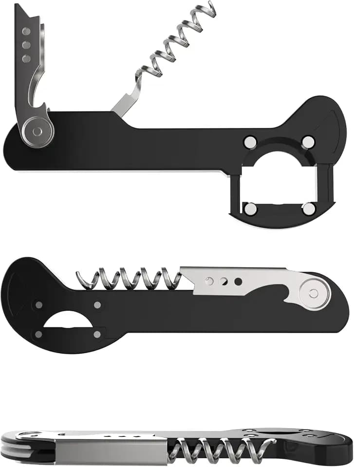 Wine Opener, Wine Key for Servers, Restaurant, TSA Approved, Black, 5 1/4"