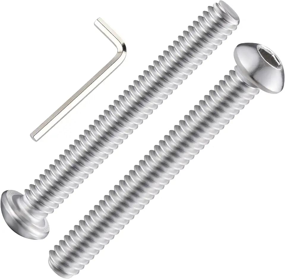 Wensilon (20Pcs) 5/16-18 * 2-1/2 Button Head Socket Cap Bolts Screws, 304 Stainless Steel, Allen Hex Drive, Bright Finish, Fully Machine Thread