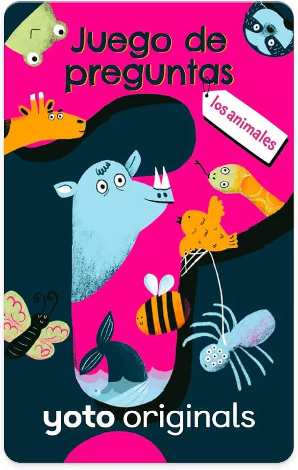 Yoto Fragenspiel: Die Tiere – Audiokarte auf Spanisch ohne Bildschirme. Interaktive Geschichten und Fragebögen über Tiere für Kinder. Kompatibel mit Yoto und Mini All-in-One, Alter 5+.