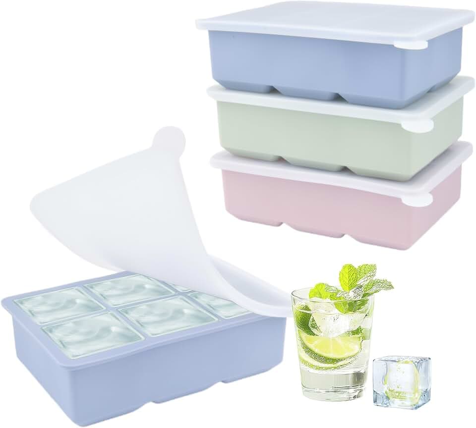 3Stück Silikon-Eiswürfelbehälter in Morandi-Farben, 15-Fach-Design