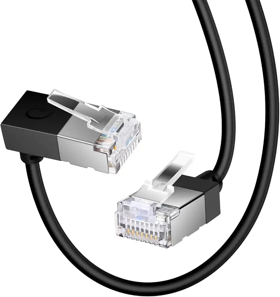 Ultra Thin Gigabit Cat6 Ethernet Cable 90° Downward Angle 1.6FT, UTP
