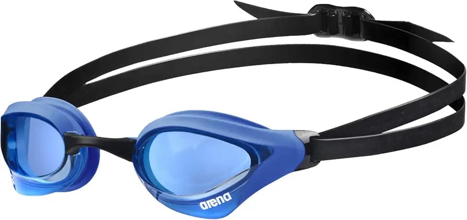 arena Cobra Core Swipe Unisex-Wettkampfbrille für Erwachsene, Schwimmbrille mit Gebogenen Gläsern, Anti-Beschlag, UV-Schutz, 5 Austauschbare Nasenstege