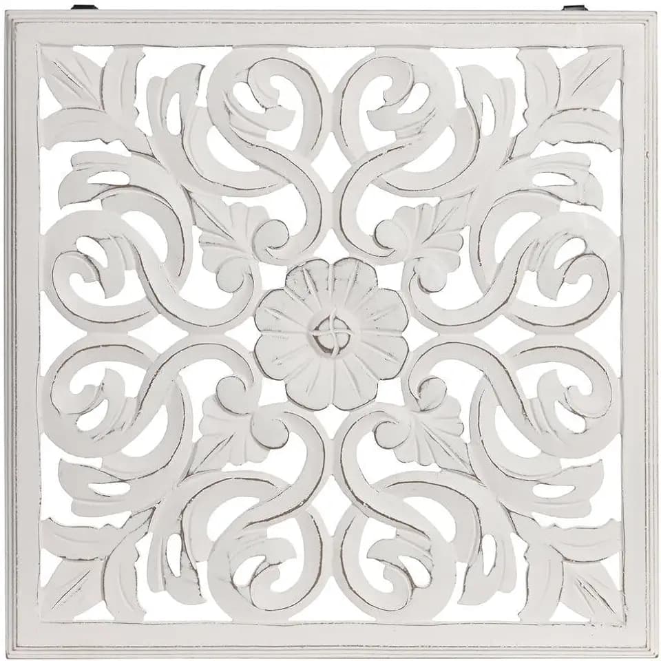 DECORACION PARED MDF 45X2X45 DESGASTADO BLANCO