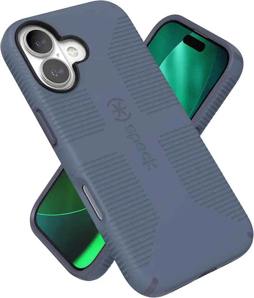Speck CANDYSHELL Grip +MS Case for iPhone 17 - Mystery Blue/Faded Denim | Slim Protective Grip | Drop Protection | MagSafe Compatible