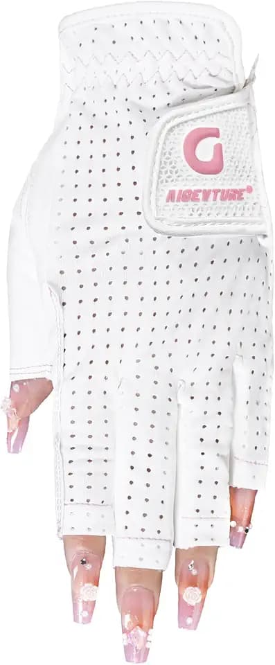 AIGEVTURE Womens Golf Gloves Ladies Golf Gloves Breathable Yoga Mesh Back for Fashion Conscious Golfers