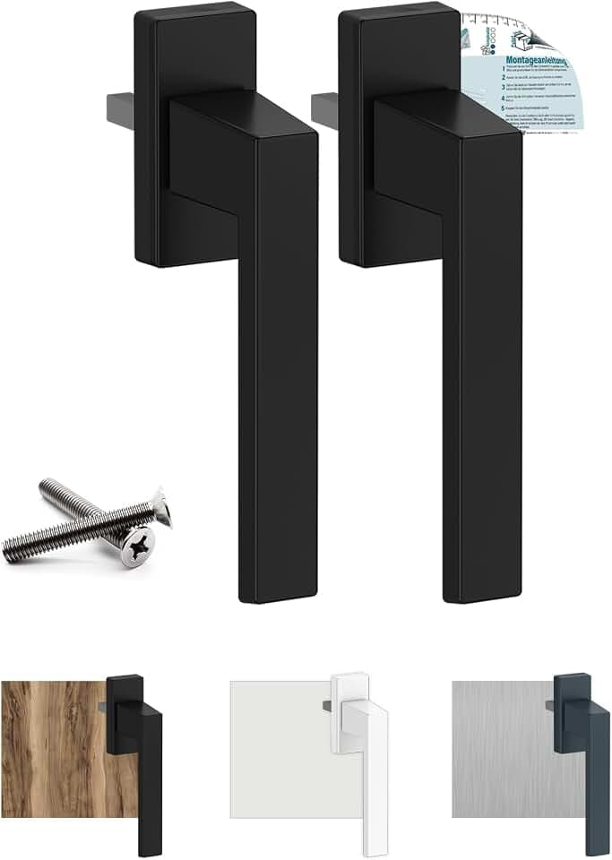 VOOXA Exklusiv 2St Fenstergriff Alu Tiefschwarz RAL9005 35mm-Stift