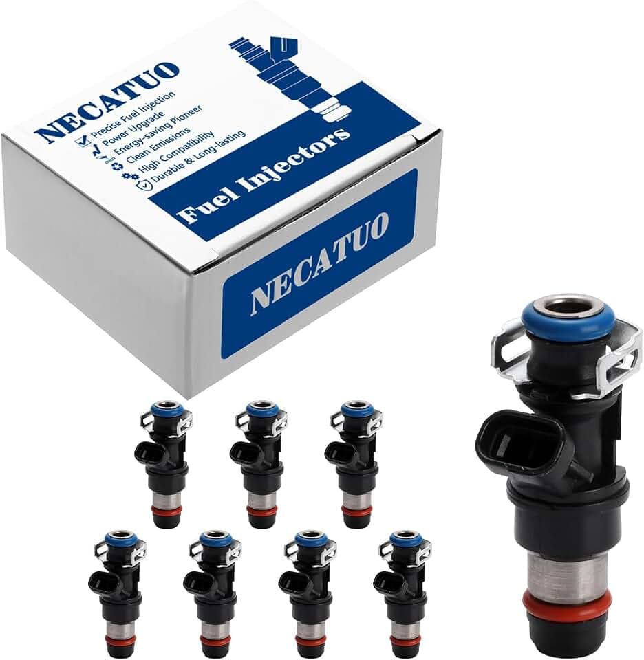 Set of 8 Fuel Injectors - Compatible with Chevy Silverado Tahoe Express GMC Sierra 1500 2500 3500 Yukon Savana 4.8L 5.3L 6.0L V8 - Replaces 17113553 FJ315 FJ10062