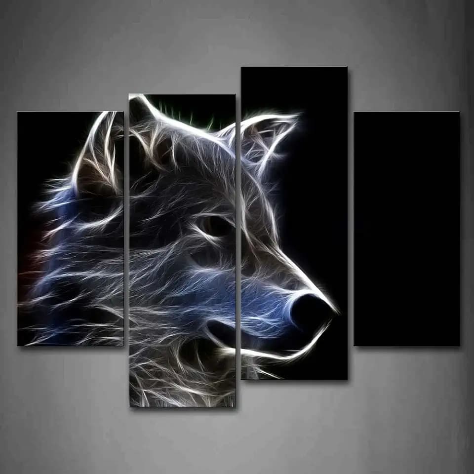 First Wall Art Wolf Wandkunst Malerei Druck auf Leinwand Tier Kunstwerke Bilder für Wohnzimmer Home Office Moderne Dekoration