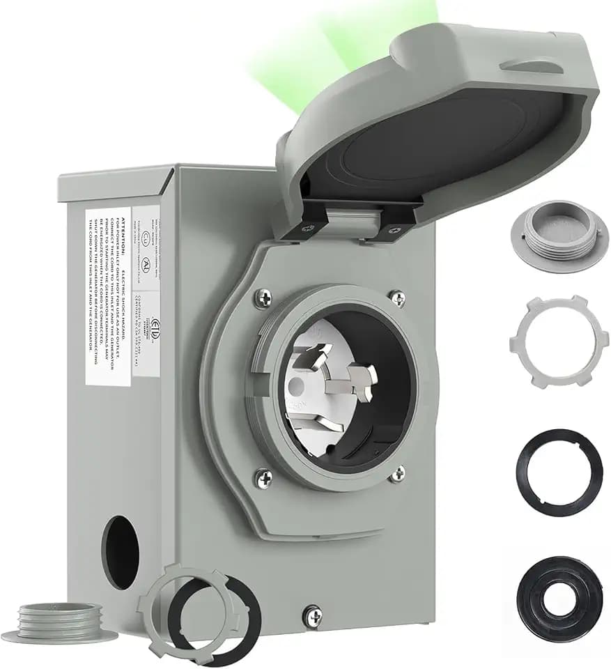 RVMATE Pre-Drilling 50 Amp Generator Inlet Box, NEMA SS2-50P Inlet Box