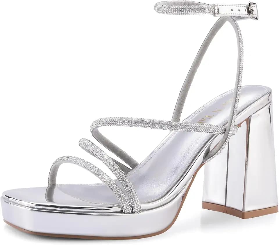 Shoe'N Tale Strappy Heels Women's Chunky Platform Sandals