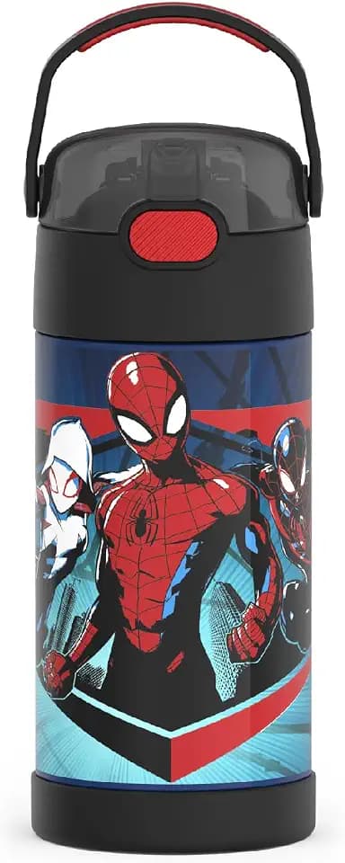 THERMOS FUNTAINER Water Bottle with Straw, 12oz, Spider-Man