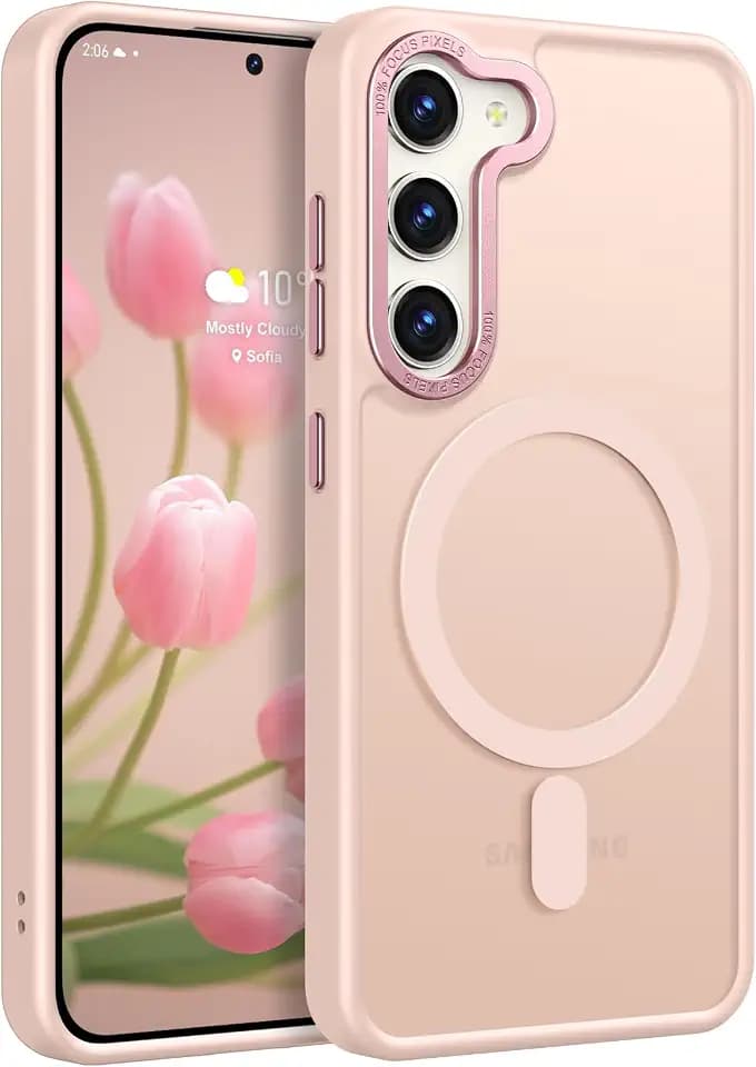 Rayboen for Matte Magnetic Galaxy S23+ Plus Case, Pink
