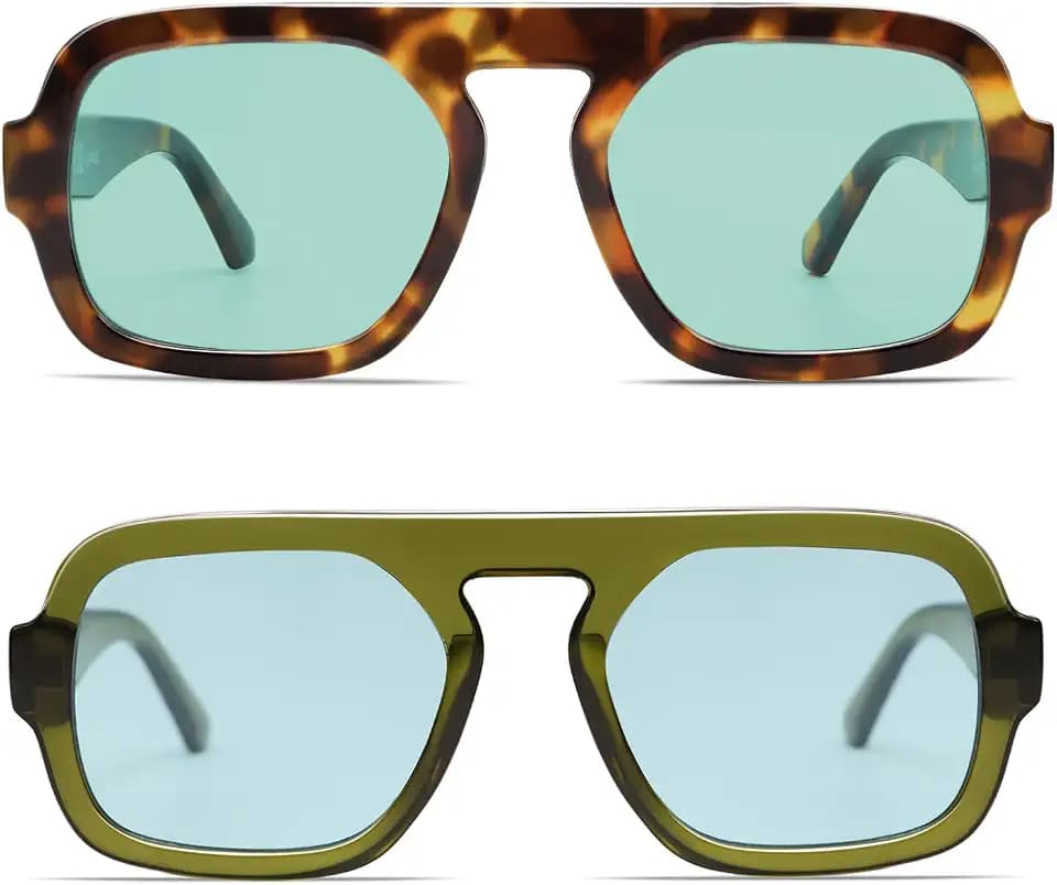 VANLINKER Retro Square Aviator Sunglasses for Women Men VL9826