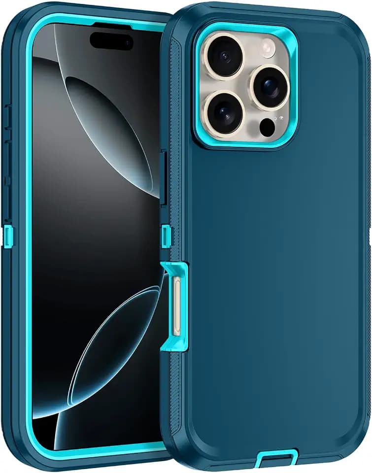 for iPhone 16 Pro Max Case [Shockproof] [3-Layer] [Military-Grade] Full Body Protection Rugged Heavy Duty Cover Case for iPhone 16 Pro Max,Turquoise