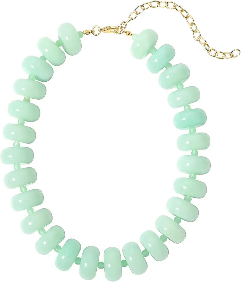 Chunky Beaded Necklaces for Women,Large Resin Beaded Choker,Statement