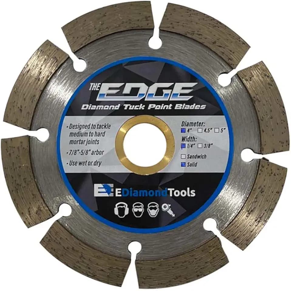 4" Diamond Tuck Point Blade for Mortar Joint Removal 1/4" Width 7/8"-5/8"
