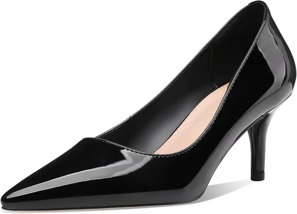 CosyFever Women’s Pointed Toe Mid Heel Dress Pumps