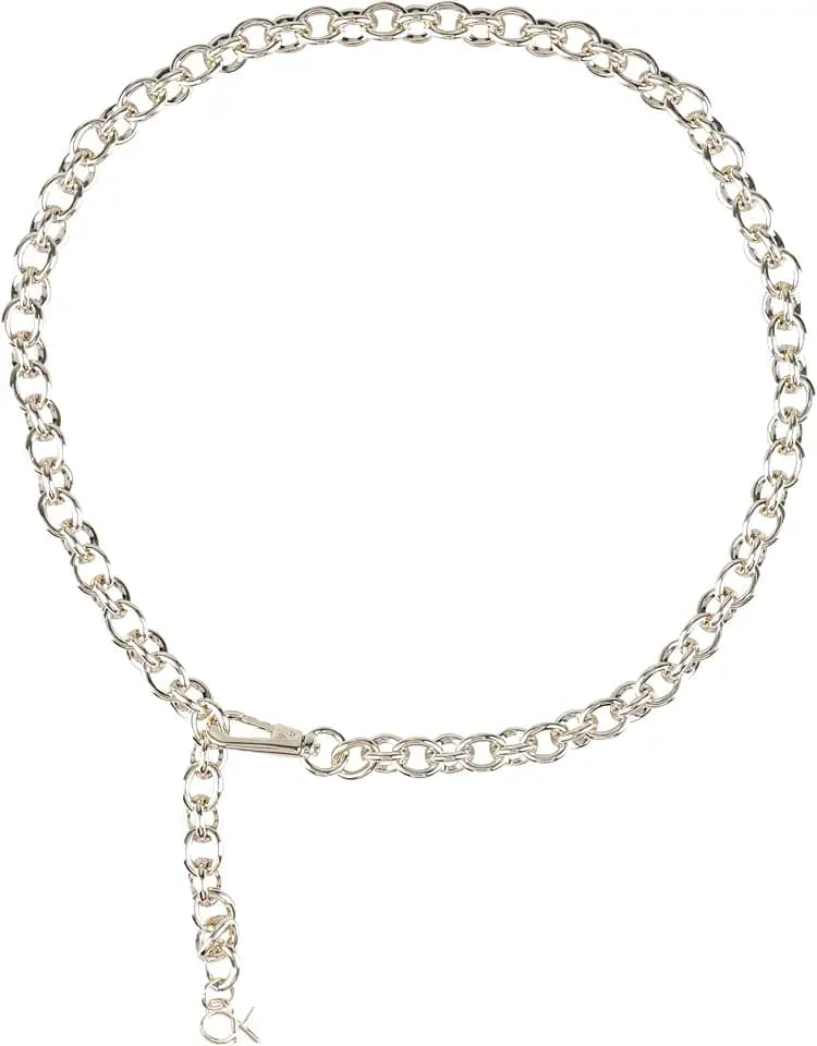 Calvin Klein Women's Slim Mesh and Chain Fashion Waist Belts for Dresses, Trousers