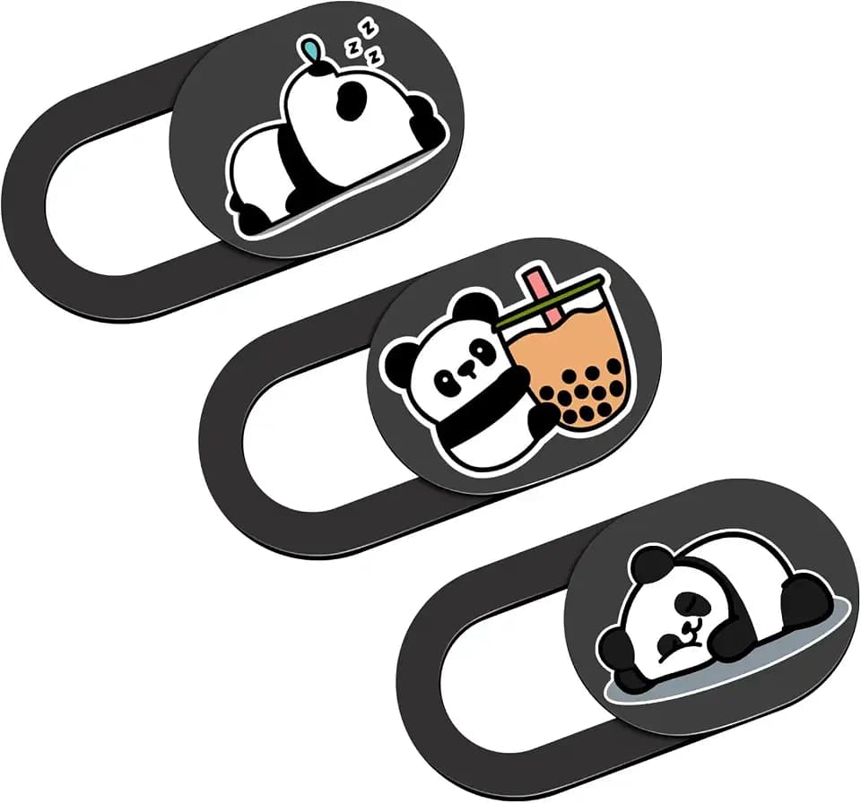 Webcam Cover, 0.02 inch Panda Laptop Camera Cover, Cute Accessories for Laptop PC iPhone iPad iMac MacBook Pro Air Computer Smartphone Tablet, Camera Cover Slide Protect Your Personal Privacy