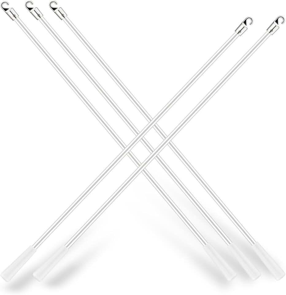 JUYO VONSAN 5pcs Curtain Pull Wand Blinds Wand Fiberglass Vertical Blinds Replacement Parts Blind Tilt Wand (5, 32 Inch in Length)