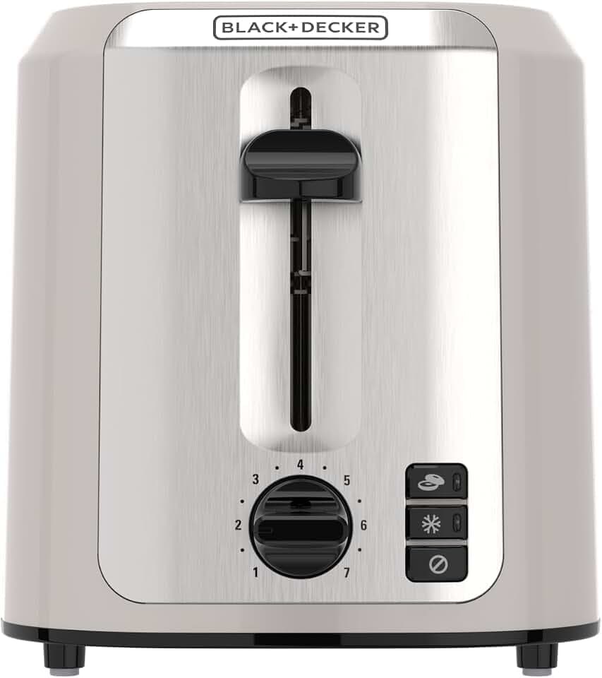 BLACK+DECKER 2-Slice Toaster with Extra-Wide Slots, Baked Stone