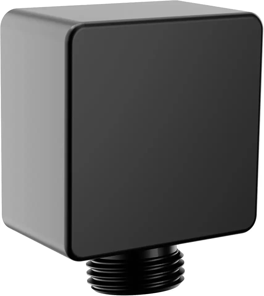 Moen Cia Matte Black Modern Square Drop Ell Handheld Shower Wall Connector, A721BL