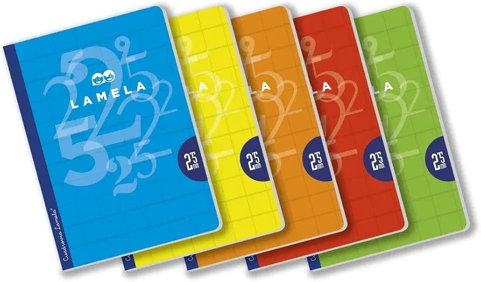 Lamela Notizbücher A4 - C 2,5 - 50 Stunden, 5 verschiedene Farben