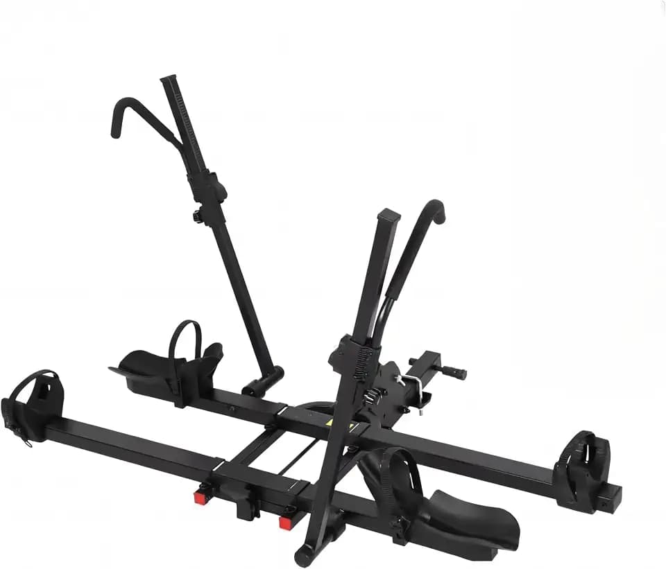 E-Bike Rack for 2-Bike, 200lbs Heavy Duty Hitch Mount Bike Carrier with Anti-Wobble System, Fits 5" Fat Tires, Tilting & Folding Design, 2" Receiver