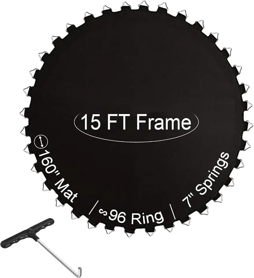 Ketofa 12FT 14FT 15FT Trampoline Mat Replacement, Fits 5.5" Springs 72 80 V-Hooks Round Trampoline Frame,Premium Trampoline Jumping Mat (Excluding Frame and Spring)