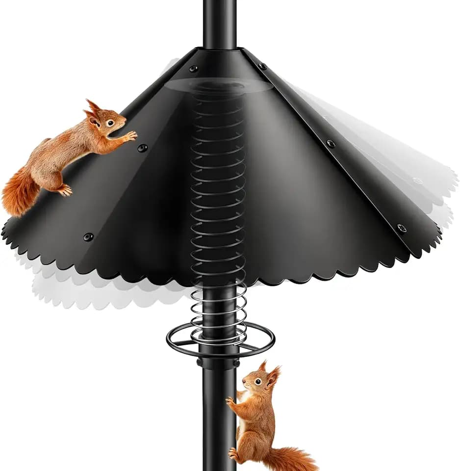 18'' Metal Squirrel Baffle for Round Bird Feeder Pole with Spring