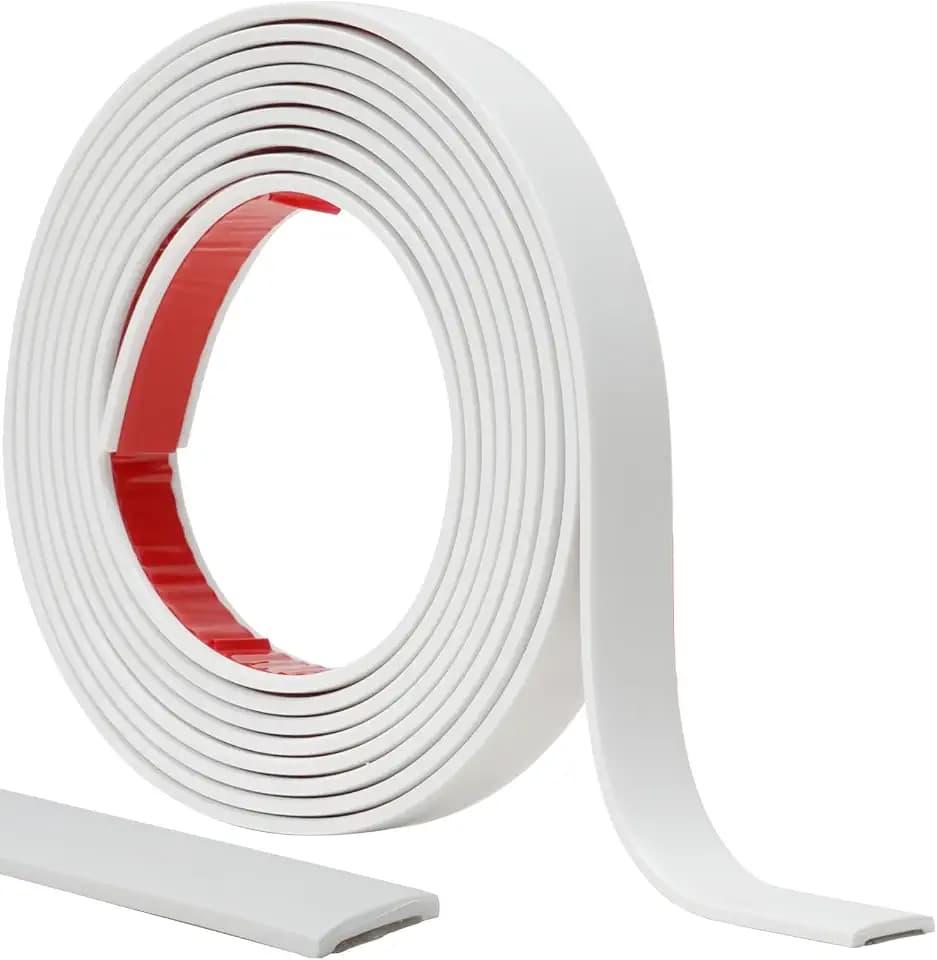 Peel and Stick Trim, 0.8 in x 10 Ft Waterproof Molding Trim for Walls, Mirror Frame,Baseboard, Flexible & Self-Adhesive Trim White(Paintable)