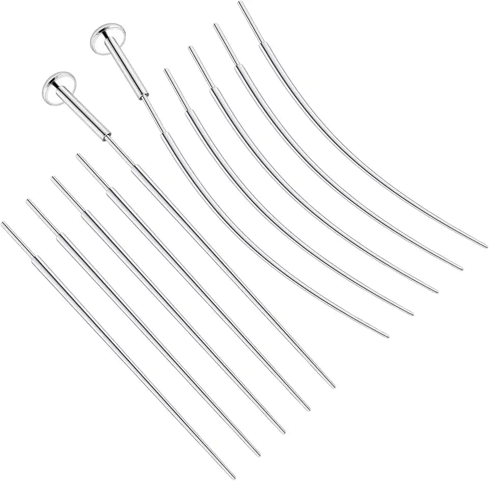 20/18G Threadless Nose Ring Earring Piercing Changing Tool Straight/Curved Surgical Steel