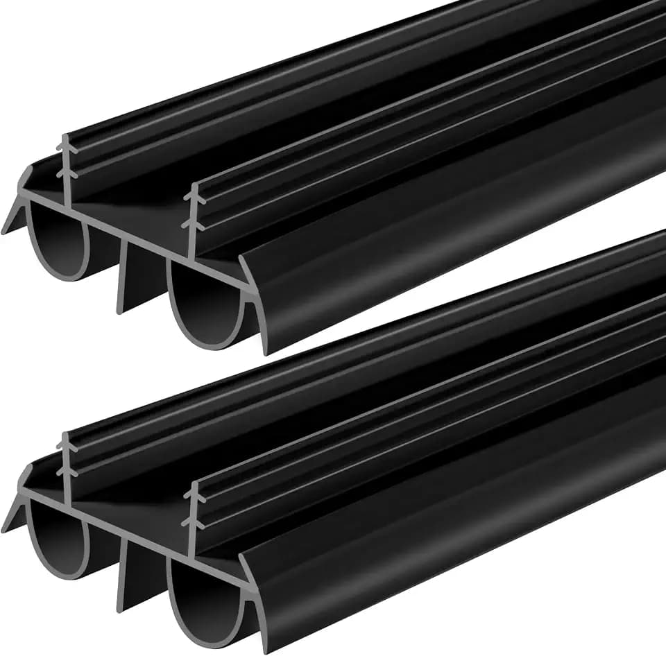 2 Pcs 36" Black Double Bubble Kerf Door Sweep
