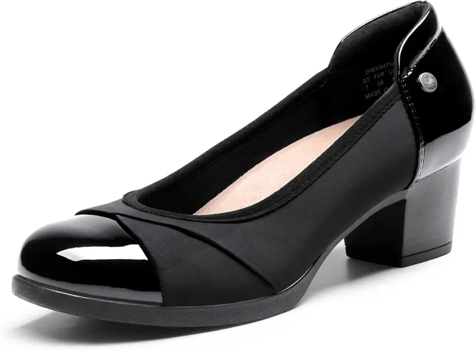 DREAM PAIRS Women's Pumps Low Chunky Arch Support Heels