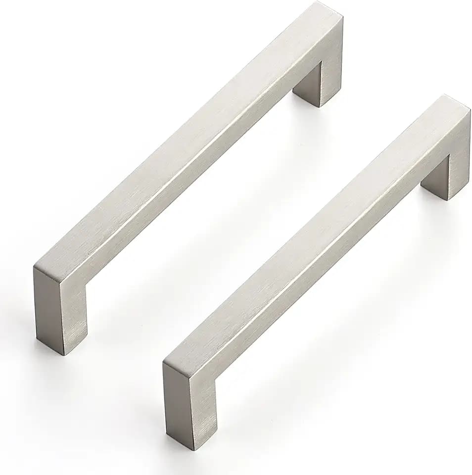 Ravinte Brushed Nickel Square Cabinet Handles Drawer Pulls,5 Inch,45 Pack